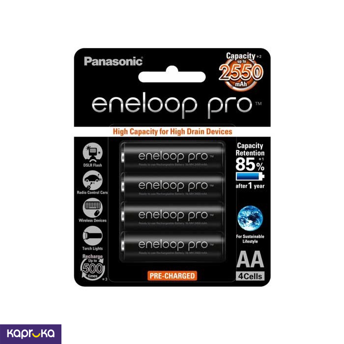 Panasonic Eneloop Pro Aa Rechargeable Battery 4 Pcs 2550 Mah Bk3