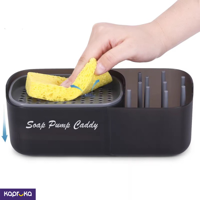 Kitchen Sponge Soap Liquid Storage Holder Box With Sponge