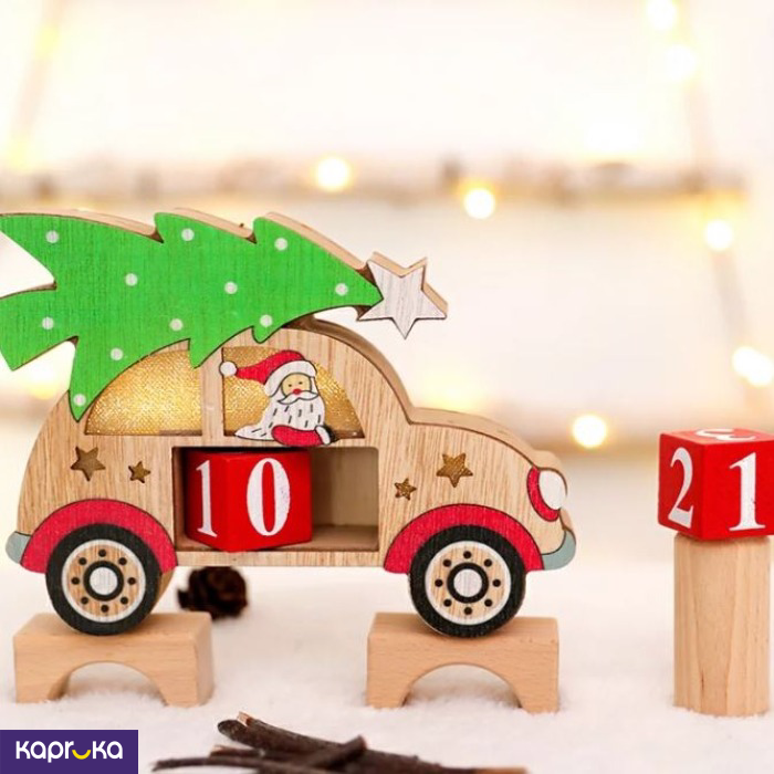 Xmas Countdown Wooden Car