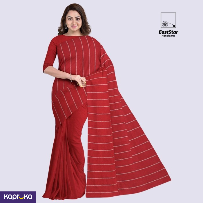 Red Handloom Saree Kc1782