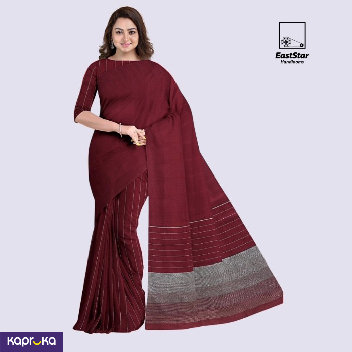 Maroon Handloom Cotton Saree Kc1128